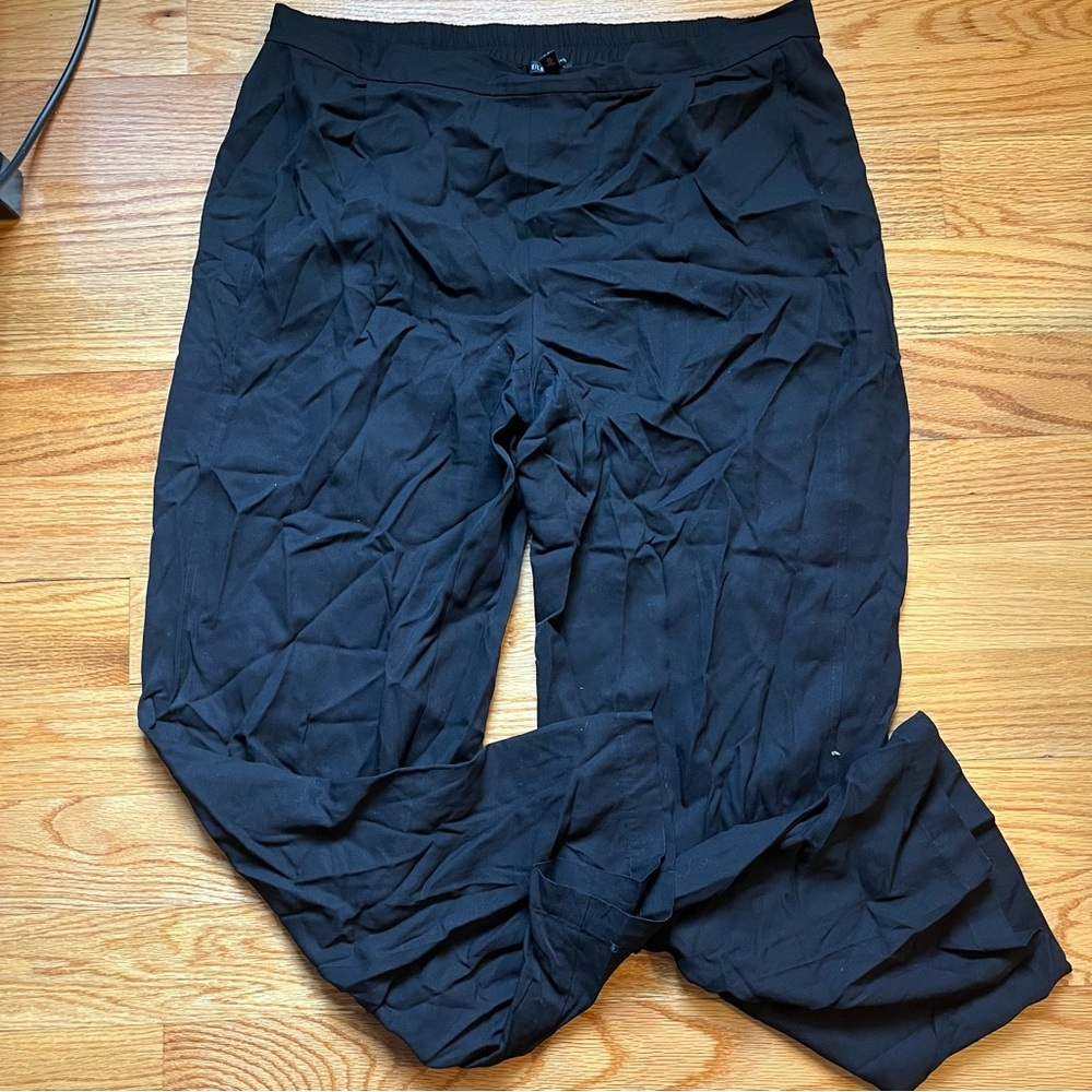 Eileen Fisher black Tencel Lyocell Straight Leg Pants size large